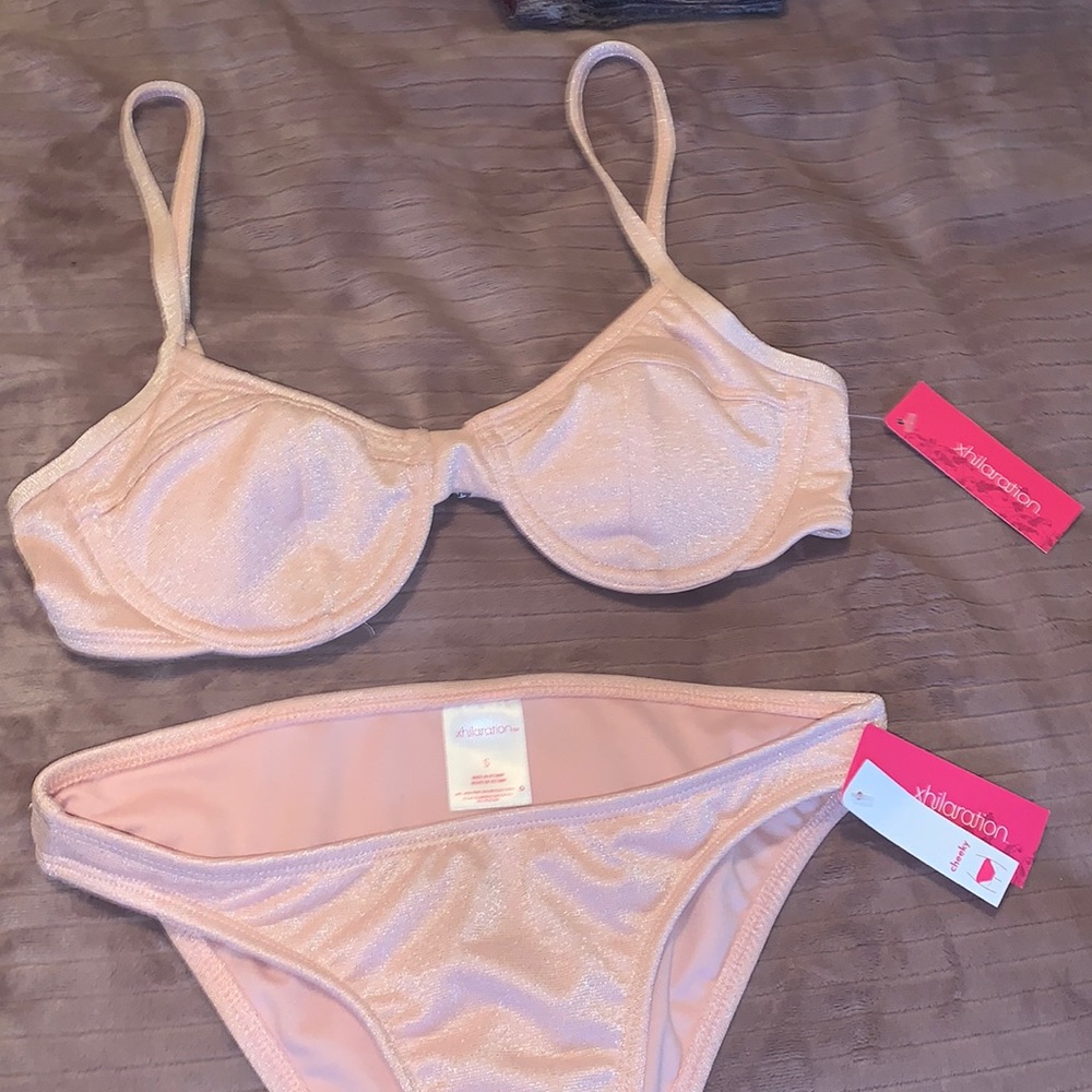 pink bathing suit set